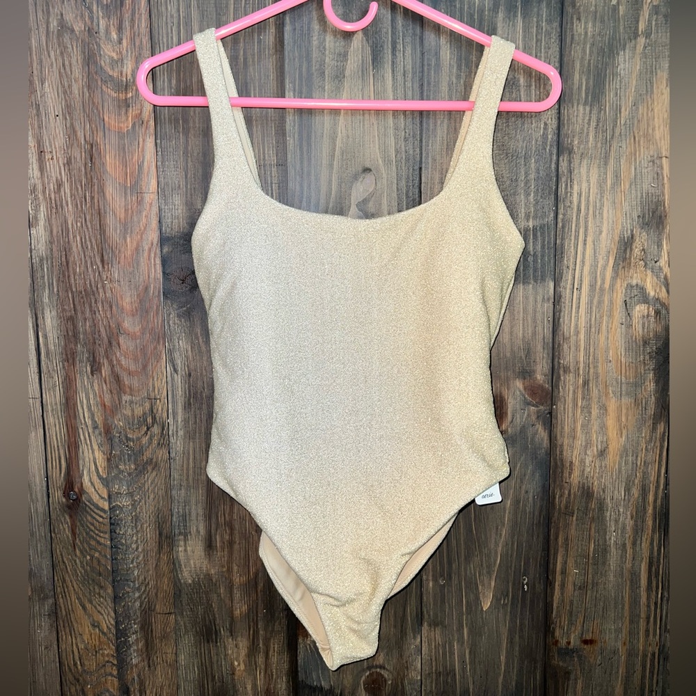 Aerie Gold Glitter Swim